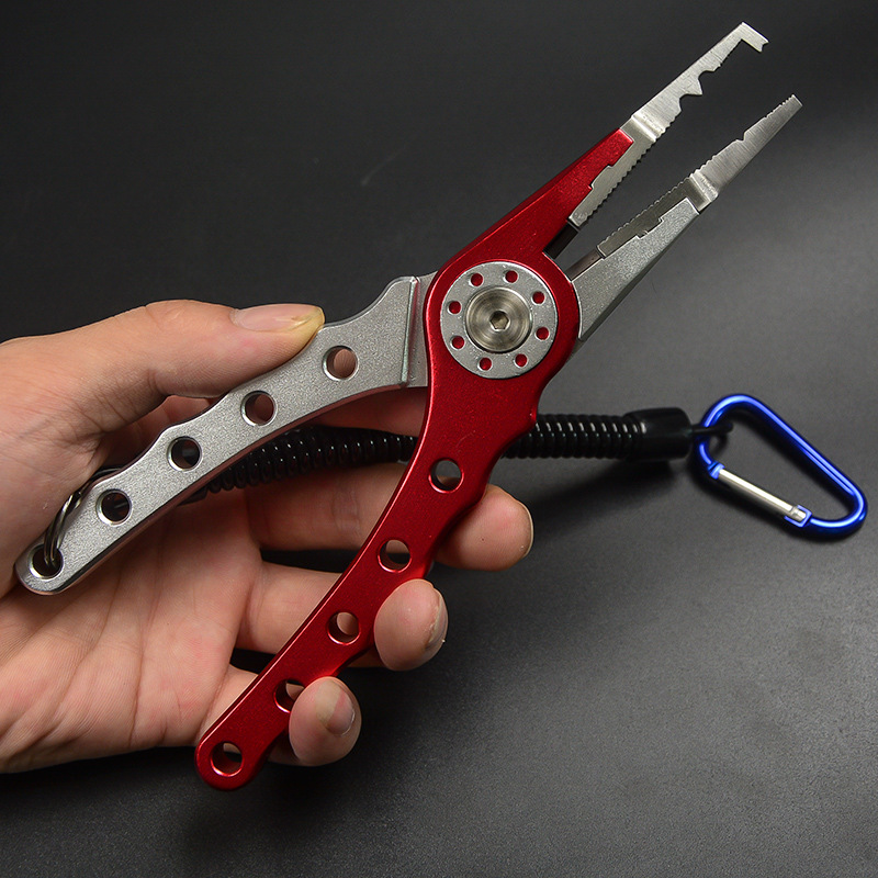 铝合金路亚钳钳子铝合金钓鱼渔具不锈钢钳嘴海钓铁板专用开环钳