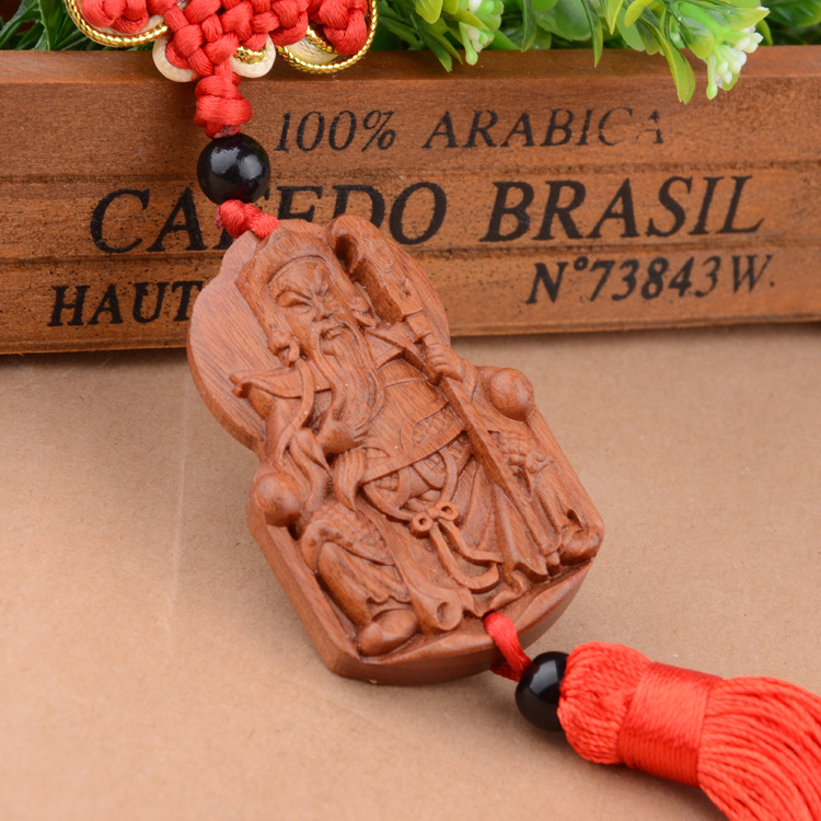 Wooden Car Pendants Master Guan Car Pendant Rosewood Accessories Factory Supply Wholesale