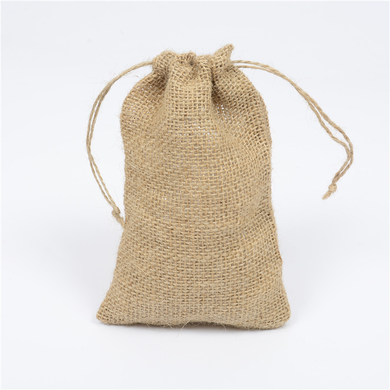 11x16cm 粗黄麻布袋 亚麻束口大米袋 茶叶咖啡豆麻袋礼品包装袋