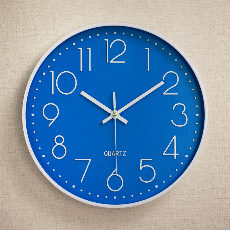 Plastic Noiseless Hanging Clock Wall Clock Quartz Clock Stereo Digital Scale Wall Clock Wholesale 12-Inch 30cm