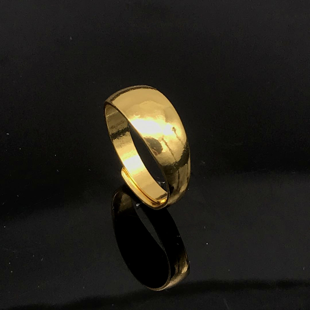 仿金厚金银指环光板久保色越南沙金黄金戒指男女款18k镀金戒子