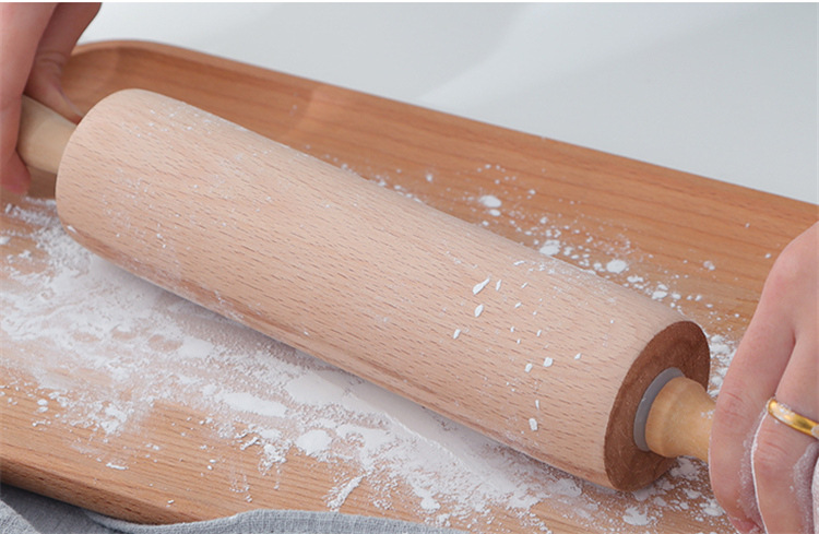 擀面杖实木滚轴饺子皮家用大号赶面棍擀饺子皮擀面棒滚轮擀面杖木