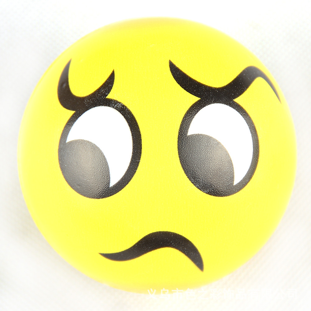 厂家供应 卡通鬼马表情系列 撇嘴表情 彩印球