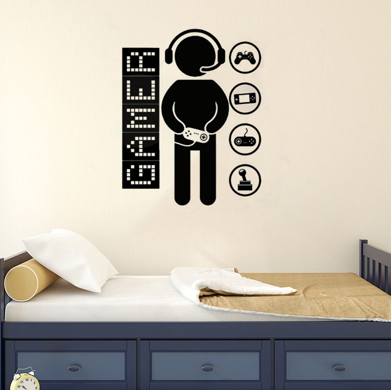 removable游戏控制器电子游戏男孩儿童房装饰贴纸玩家墙贴花dw273