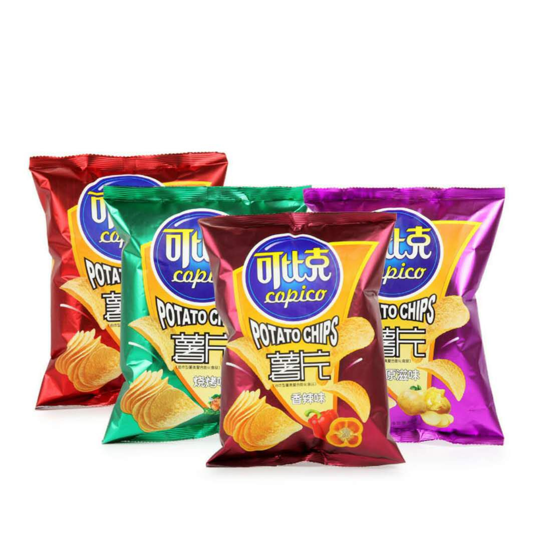 1元可比克薯片袋装20g*80包/箱 超市学生休闲膨化零食小吃