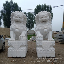曲阳雕刻汉白玉石狮子精品仿天安门成对狮子酒店小区门口招财狮子