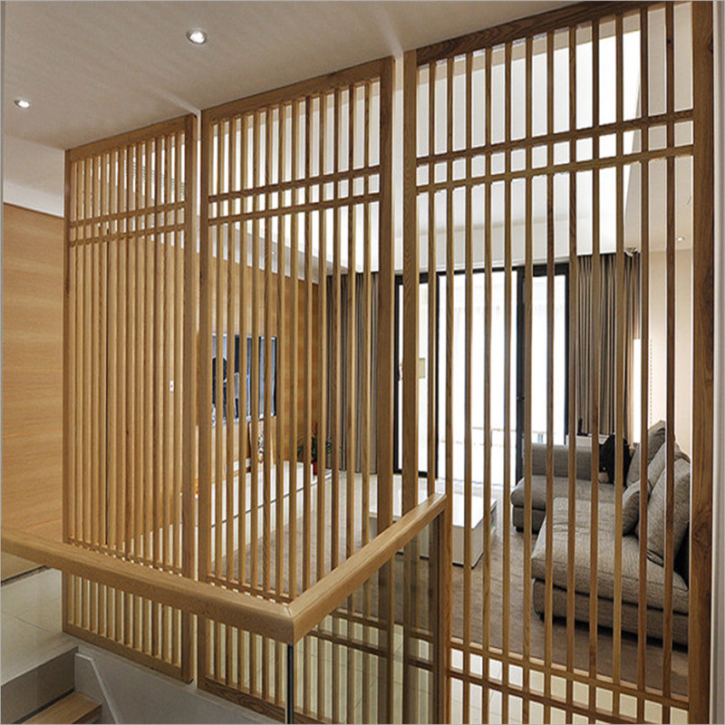 【来图定做】日式禅意现代镂空实木墙小户型木格栅 支持一件定制