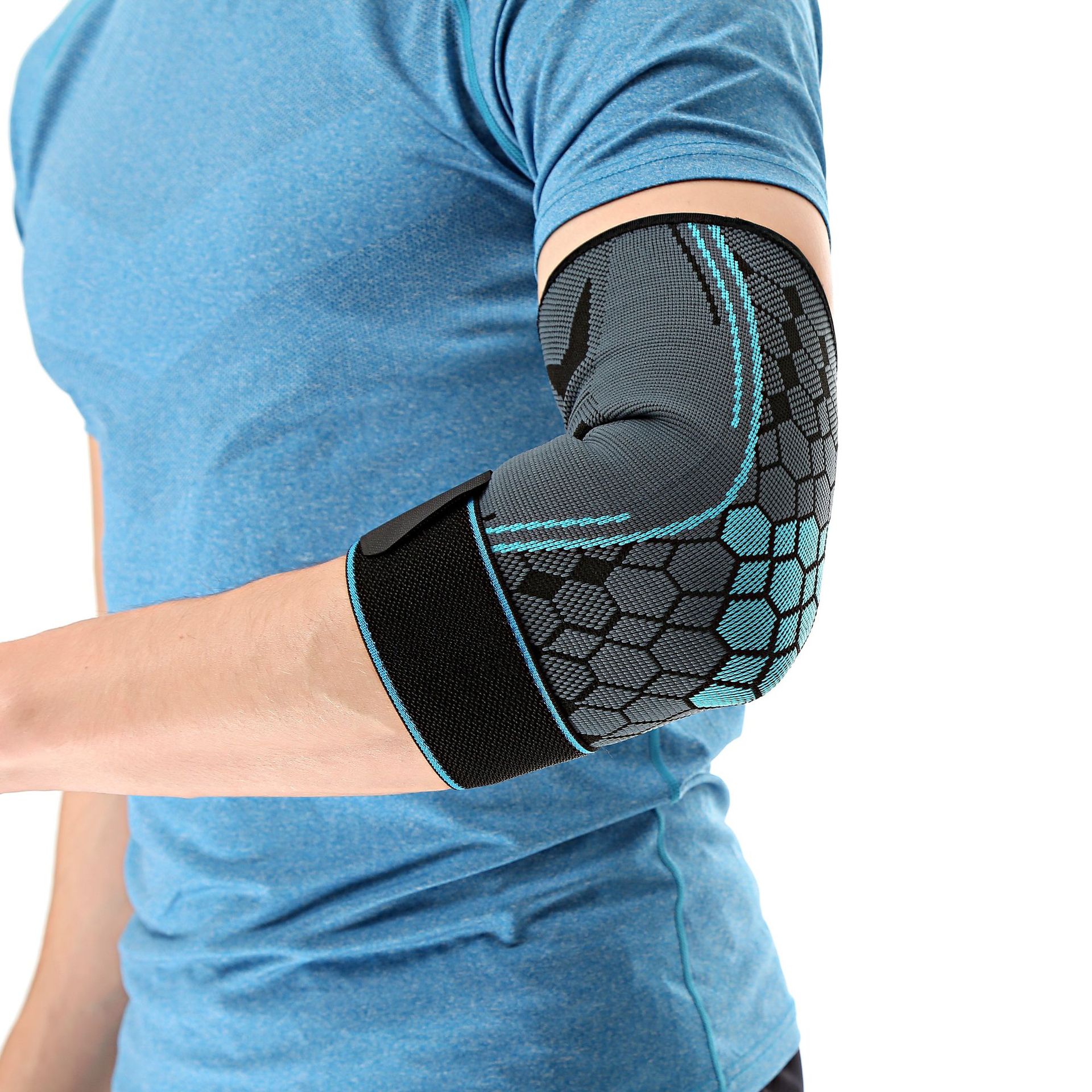 运动绑带护肘蜂窝彩色提花篮球羽毛球健身护肘臂跨境专供厂家定做