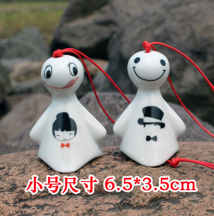 日式萌物卡通一休哥公仔 陶瓷风铃 小号晴天娃娃挂件 diy挂饰门饰