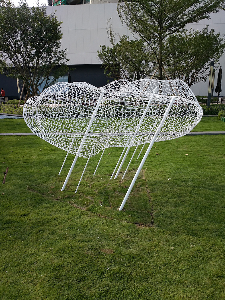 不锈钢云朵编织雕塑 景观雕塑 园林景观雕塑定制公园工程大型摆件