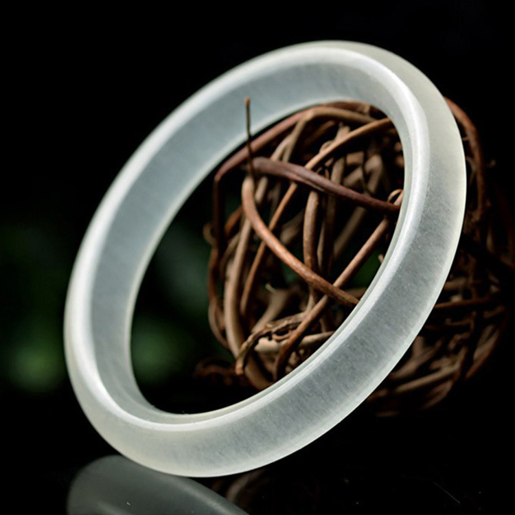 冰种蚕丝玉圆条美人镯a货缠丝玉手镯子猫眼玉石三生三世贵妃镯