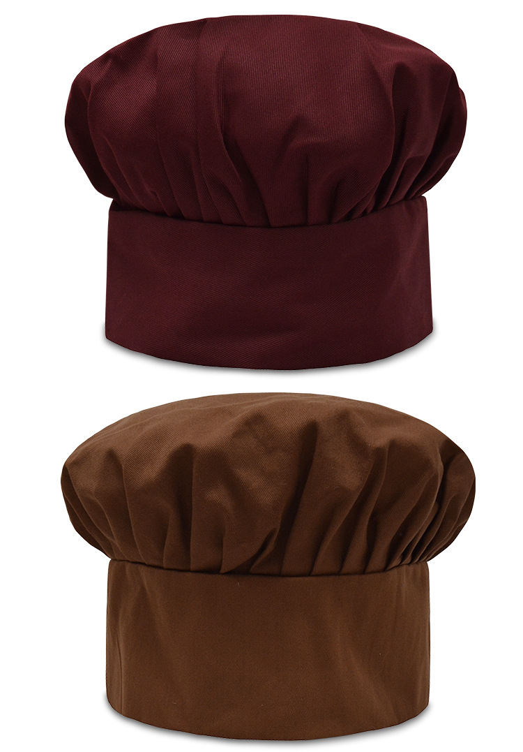 男女厨师帽儿童百褶蘑菇帽蛋糕房面点师餐厅食品工厂蘑菇帽加logo