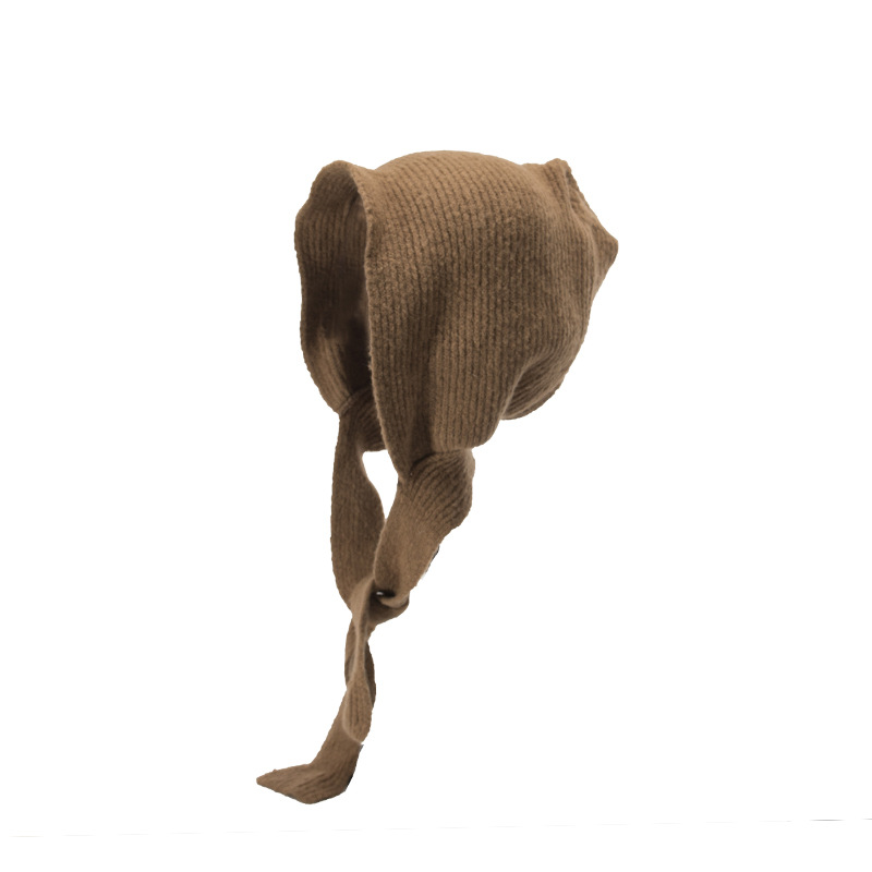 秋冬季女士针织狼外婆复古羊毛毛线柔软保暖休闲小红帽护耳帽子