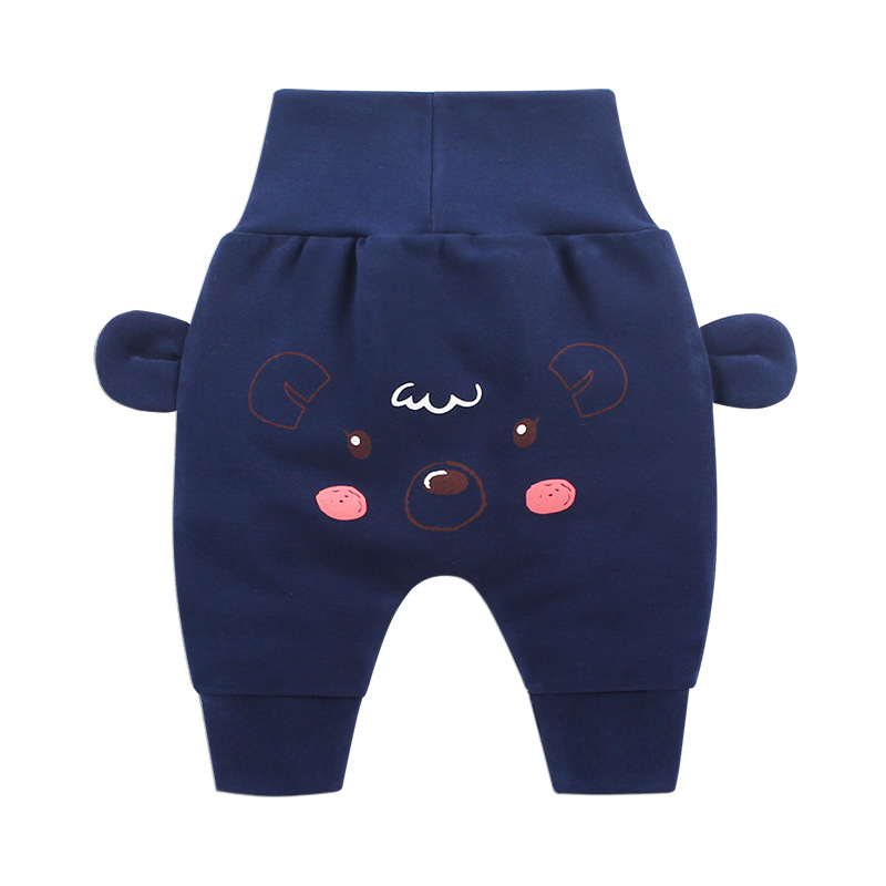 2023 Baby Pants Spring and Autumn New Boys and Girls Bottom-Enlarged Pants Baby High Waist Belly Protection Pants Children's Casual Trousers Tide