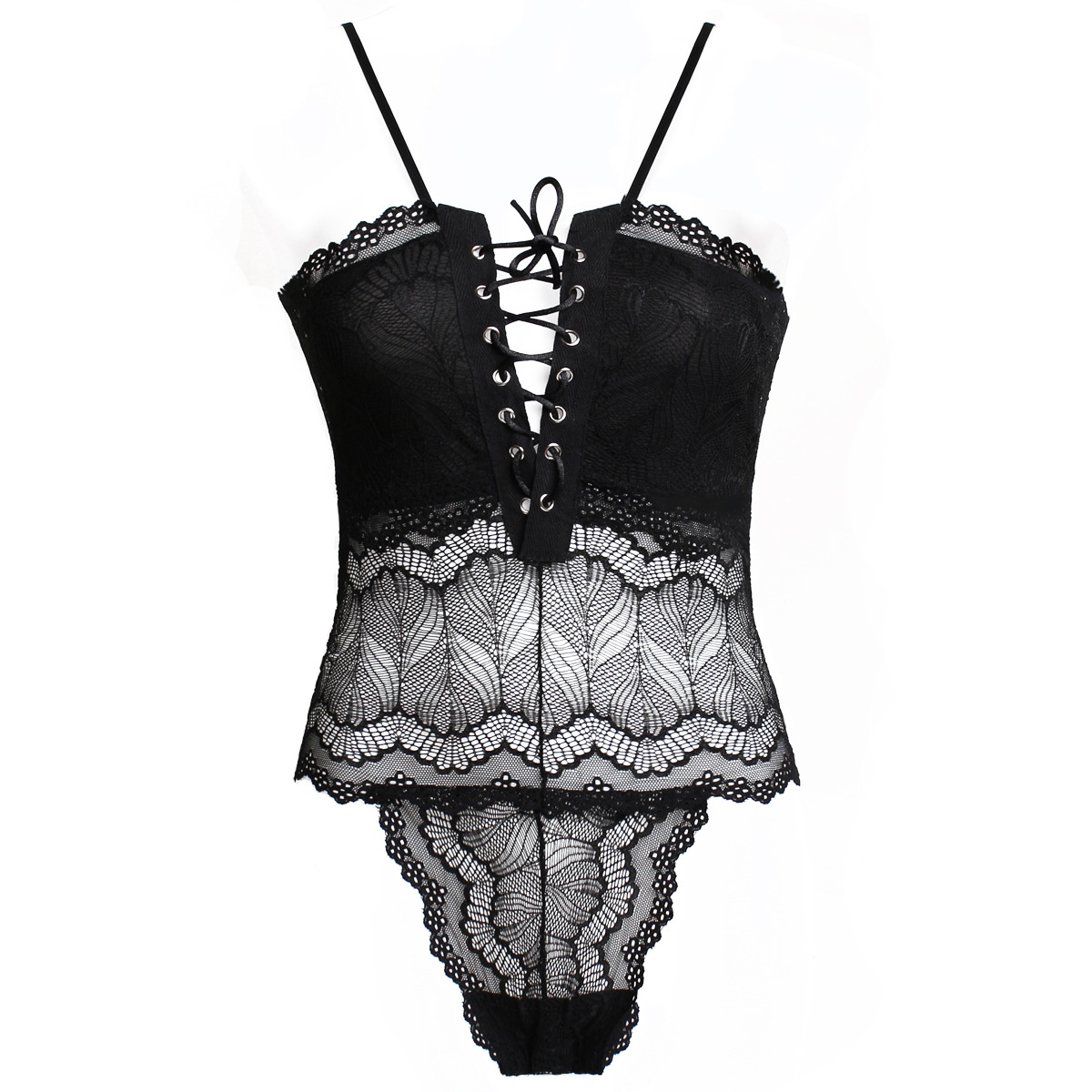 情趣内衣连体开档套装性感吊带连体衣镂空睡衣透明诱惑蕾丝9125