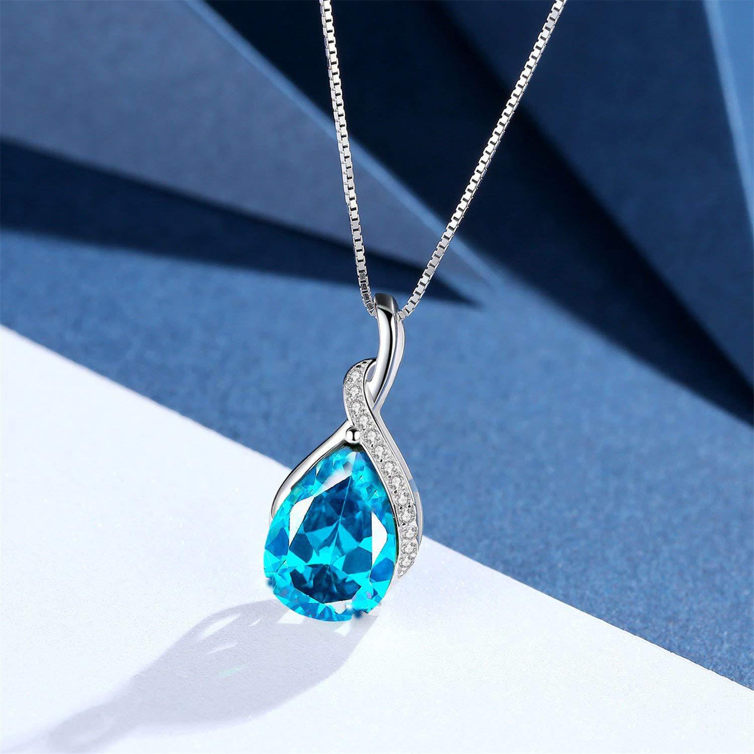 恒得利 s925纯银简约海洋之心吊坠项链女锁骨链饰品跨境专供