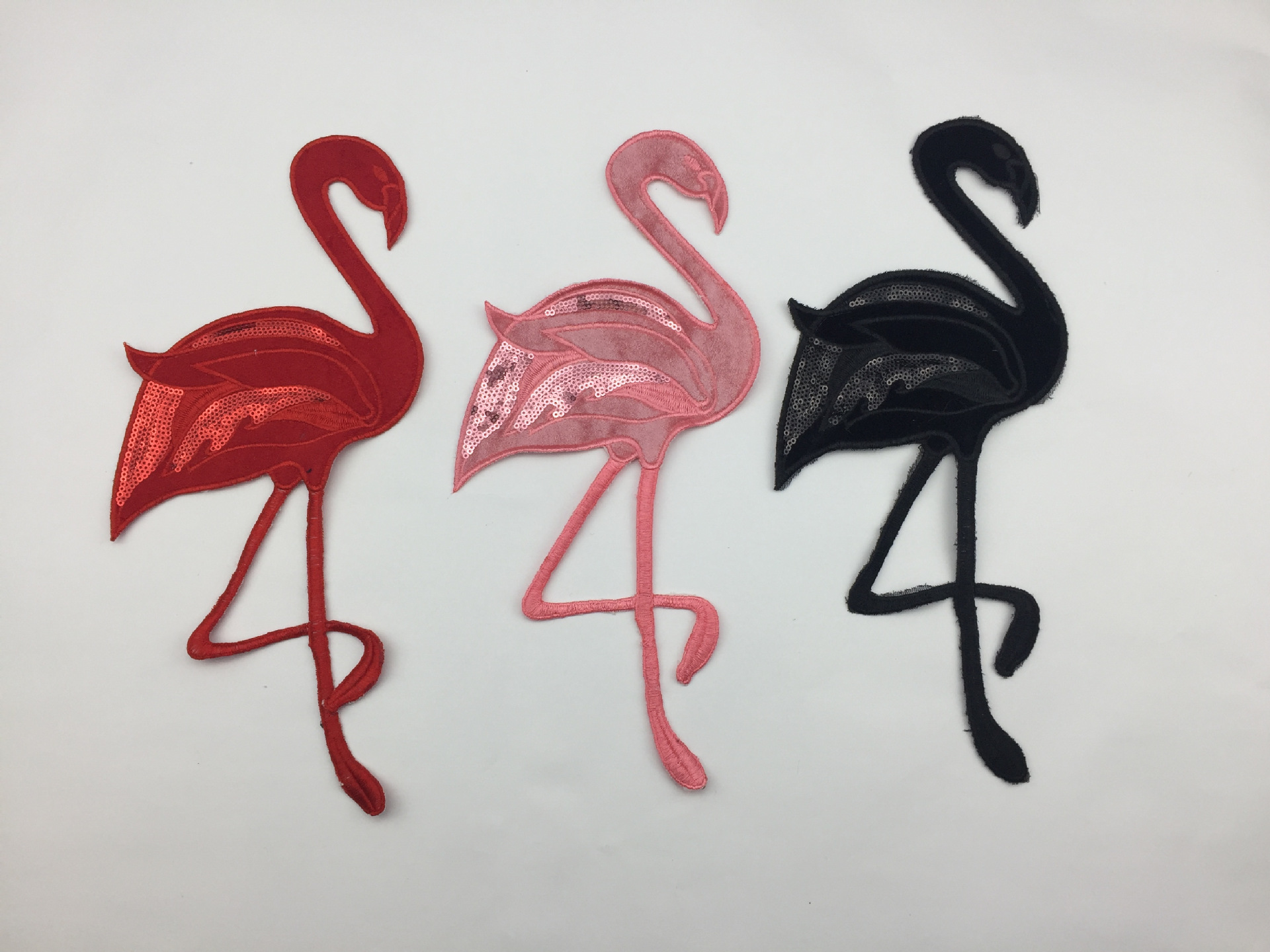 大牌明星同款火烈鸟刺绣布贴 精致高档爱情鸟衣服补丁贴服装辅料