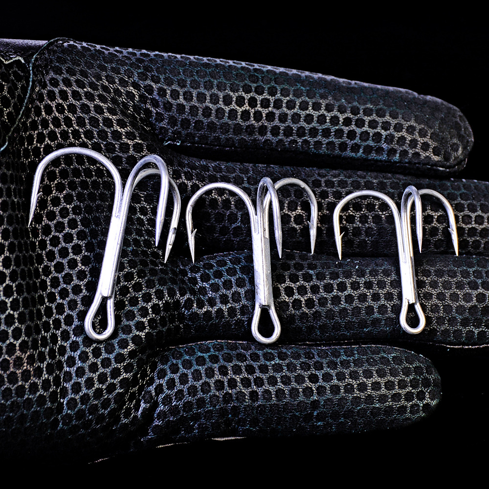 松瑞渔具 新宽腹曲柄钩 带倒刺软虫钩路亚单钩3规格混装10只盒装