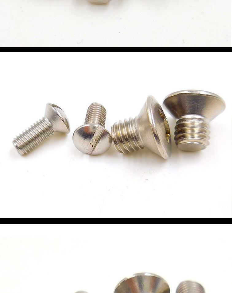 不锈钢304开槽半沉头螺丝 一字槽螺钉gb69 din964 m2m3m4