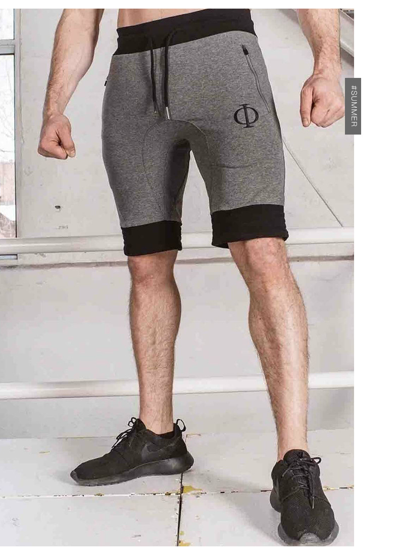 欧美迷彩健身短裤男 纯棉跑步运动健身短裤紧身透气休闲训练短裤