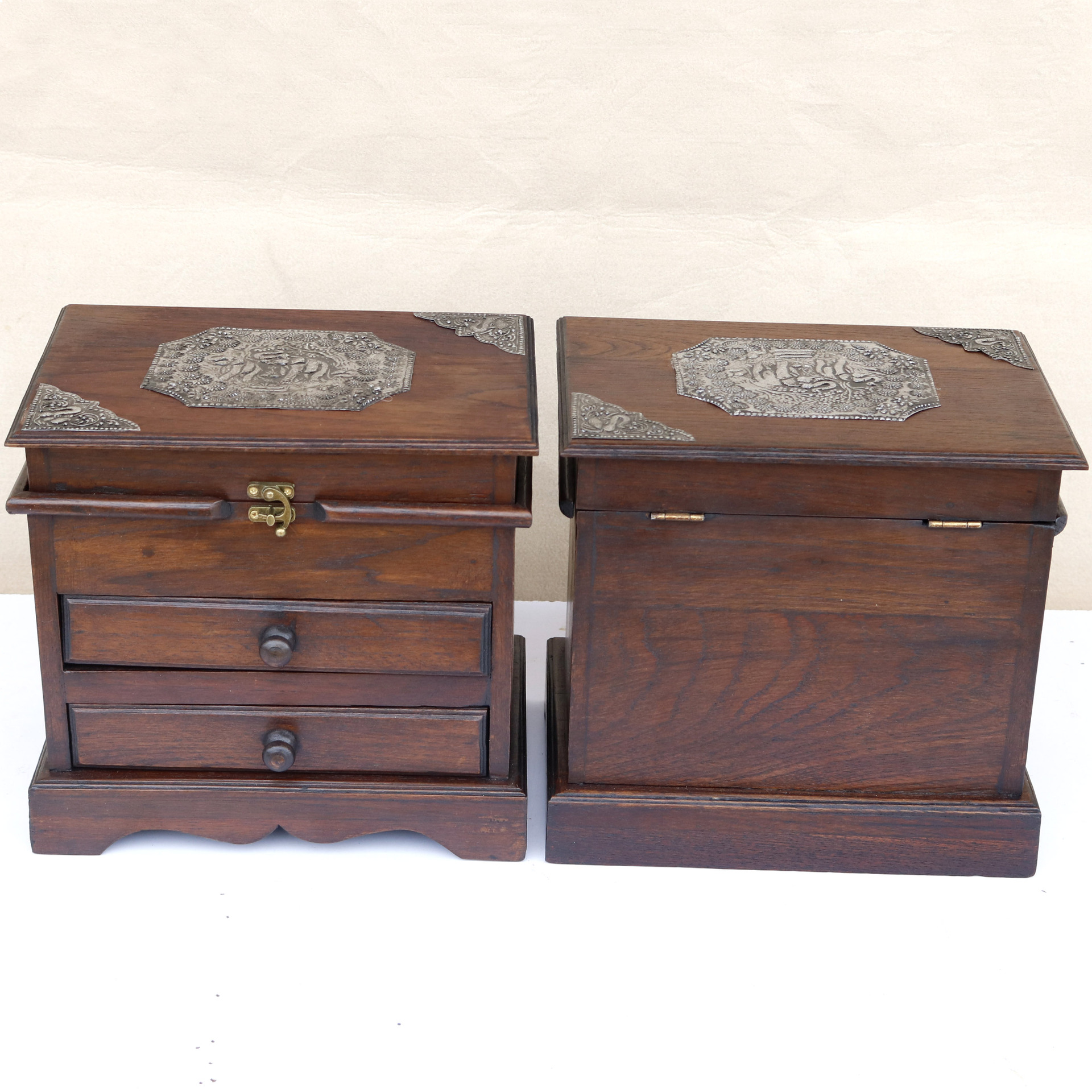 泰国实木雕刻首饰盒复古木质耳饰发卡饰品收纳盒带锁百宝箱木盒子