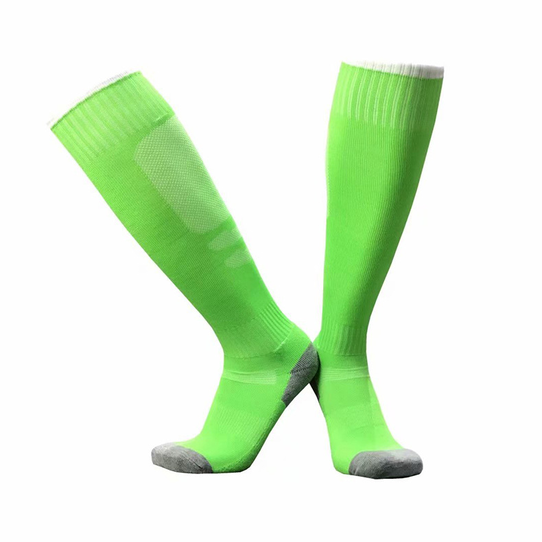 厂家直销儿童足球袜加厚毛巾底长筒袜成人运动纯色袜子男女训练袜