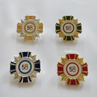 供应金属通用徽章 锌合金异形胸章 校徽 企业烤漆徽章加工定做