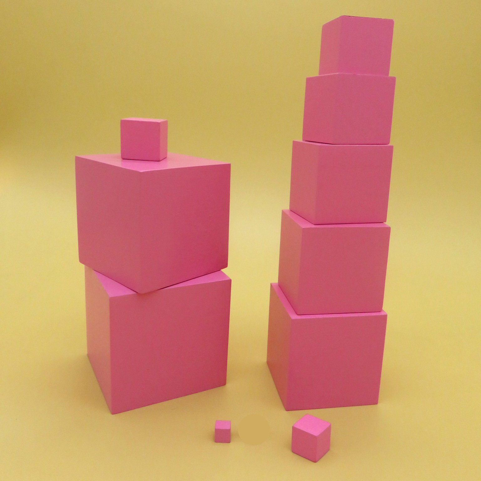 蒙氏蒙特梭利幼儿园早教科教粉红塔家庭版益智玩具教具0-1-2-3-4