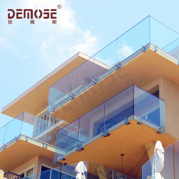 供应 不锈钢阳台(正/侧)夹玻璃栏杆 砂光钢化,玻璃定制