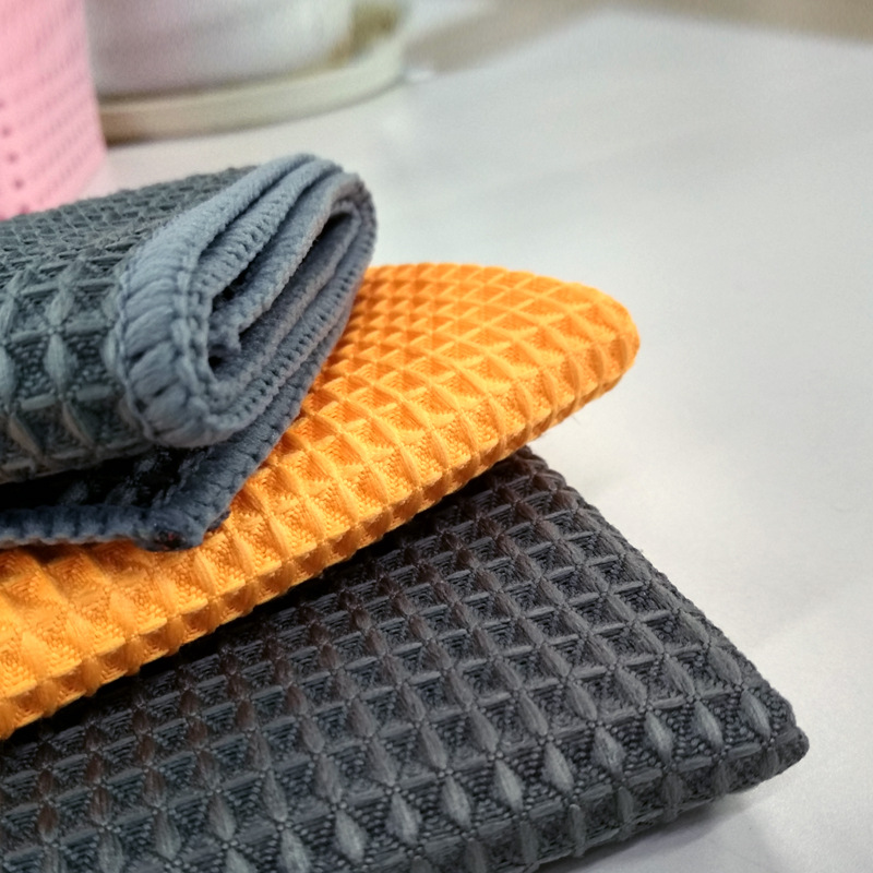 Pineapple Plaid Car Cleaning Cloth Car Glass Towel Honeycomb Microfiber Waffle Car Wash Towel Cloth Baijie Square Towel