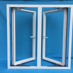 非洲出口 白色50系列铝合金平开窗 单玻 可选纱网 良筑建材