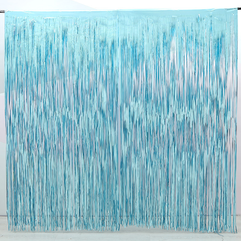 厂家生日派对背景墙哑光雨丝帘 创意婚庆气球装饰流苏门帘批发