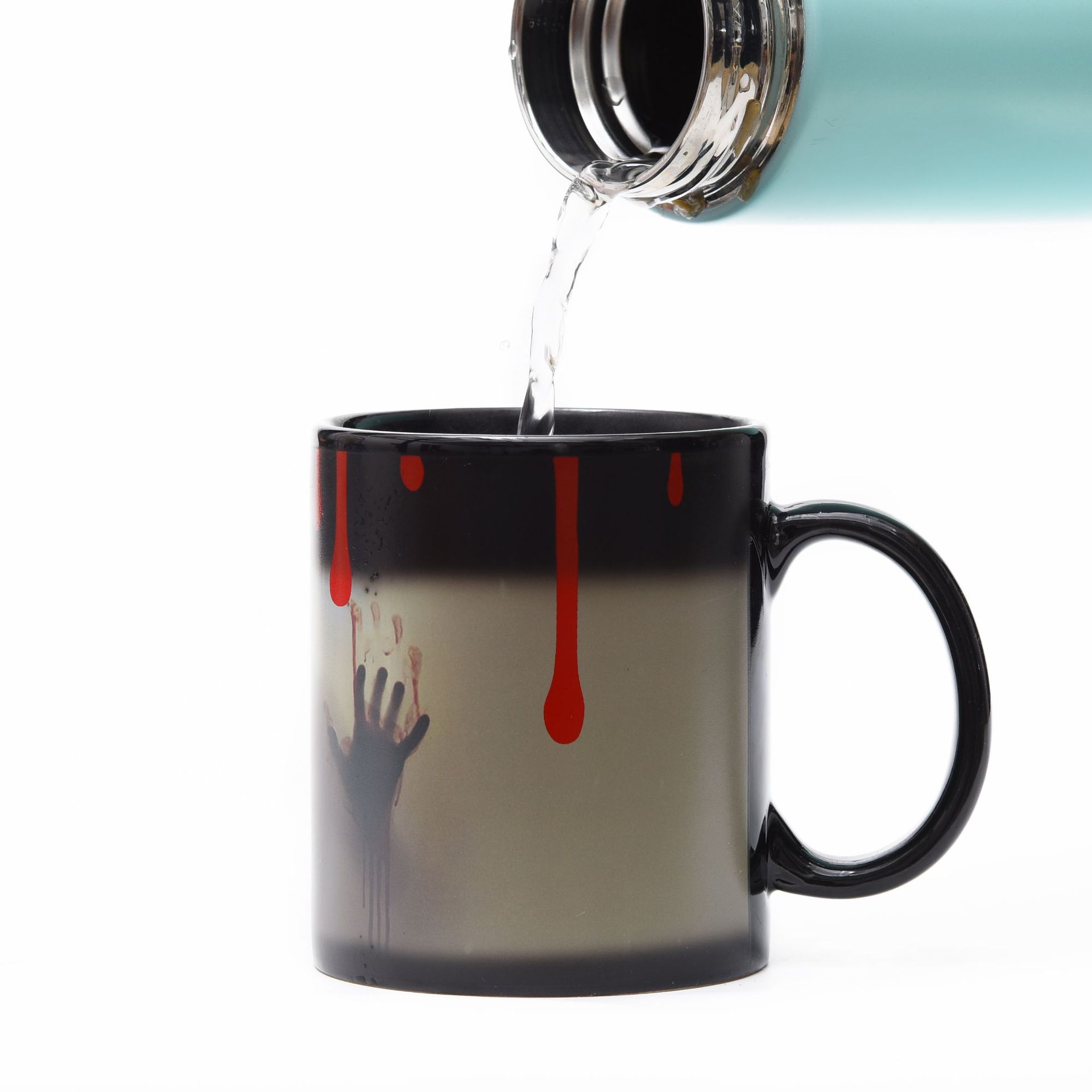 见鬼变色杯 可爱图案杯 创意遇热变色杯 变色马克杯 个性陶瓷杯