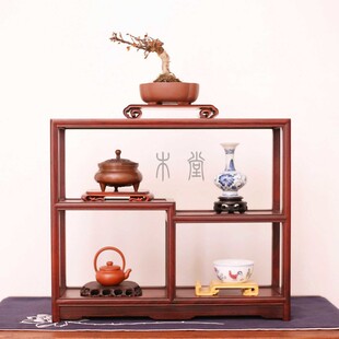 苏作一木堂 红木工艺品 定制木制品 实木展示架 文件收纳柜