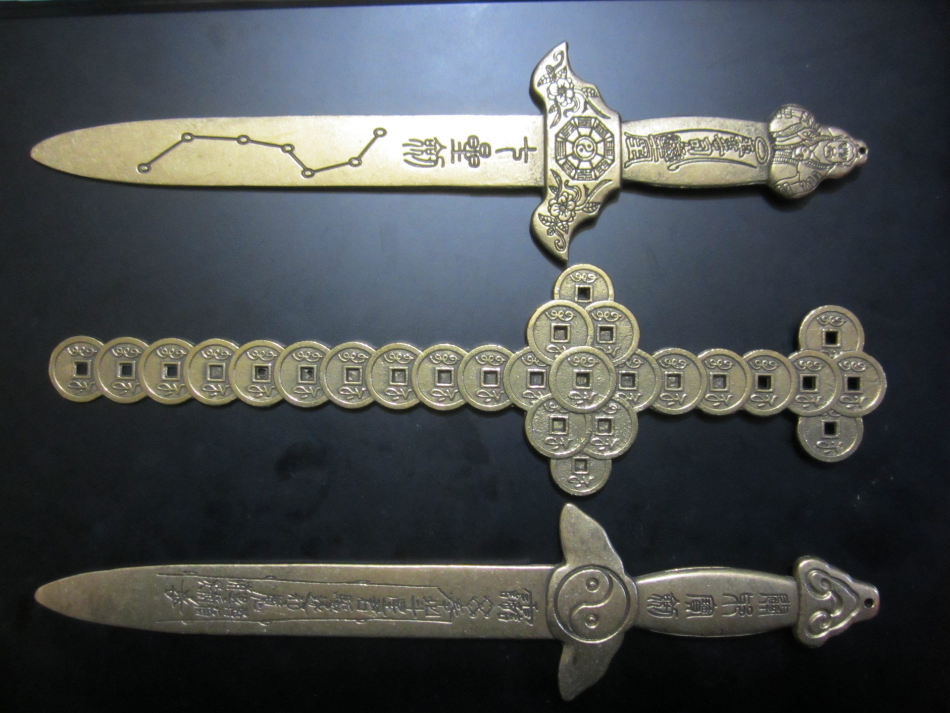 厂家直销纯铜大号七星剑阴阳剑铜钱剑风水用品铜剑可定制