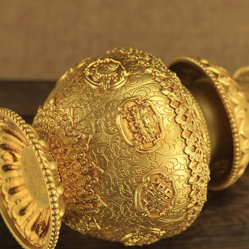 佛教密宗新品宝藏瓶a款 黄铜摩尼宝瓶藏传佛教如法供品八吉祥宝瓶