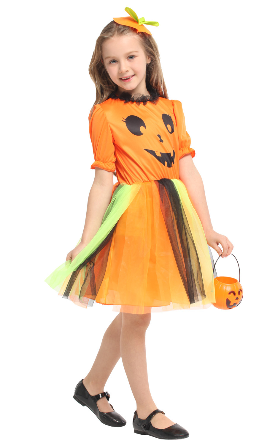 万圣节cosplay服装g-0340儿童南瓜公主蓬蓬裙 俏皮南瓜裙演出服