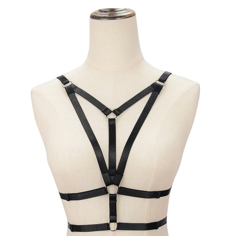 2018夏季新款欧美时尚线束绑带上衣cage bra松紧带内衣情趣文胸女