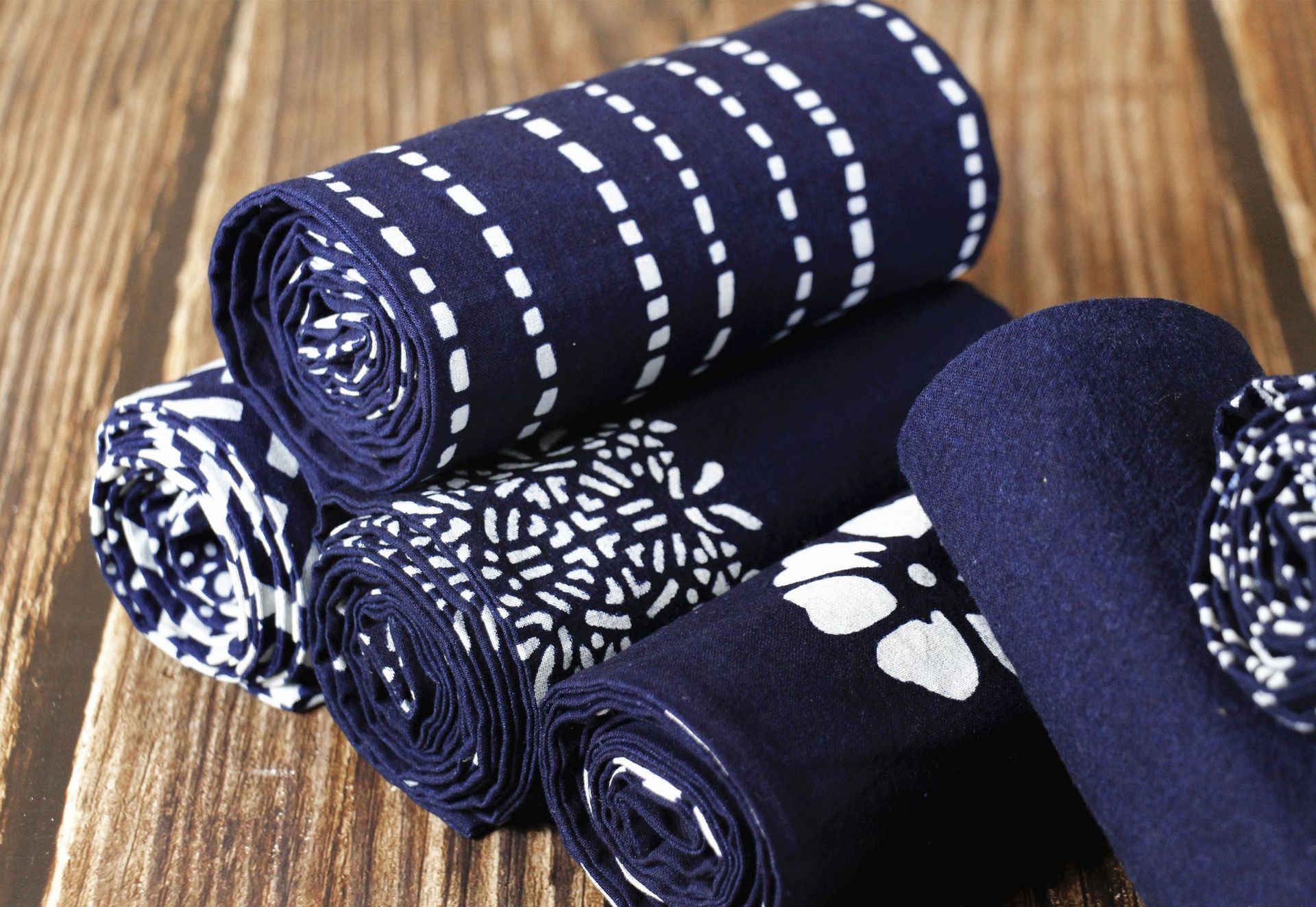 厂家定制原创茶席手工蓝染桌旗非遗蓝印花布茶垫中式茶巾批发