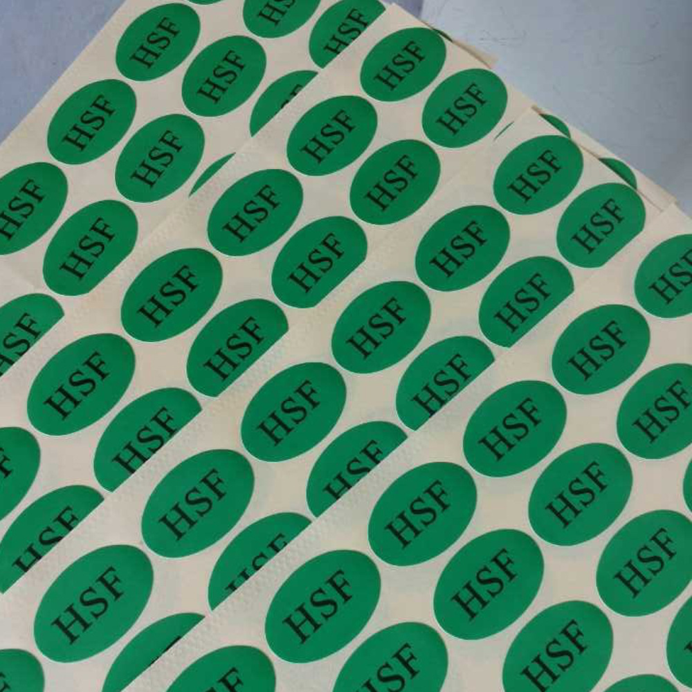东莞现货无卤标签 30*20mm椭圆hsf不干胶贴纸 可设计定制彩色印刷