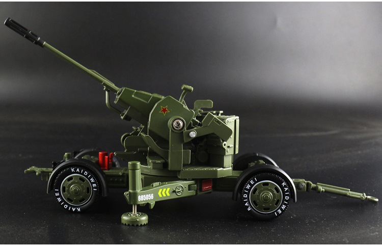 包邮凯迪威1:35仿真90式高射炮合金模型双管防空炮车玩具礼品批发