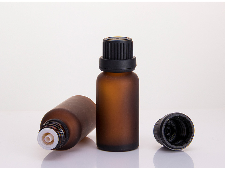 现货20ml茶色磨砂大头盖精油瓶 化妆品分装瓶 烟油瓶 香水瓶