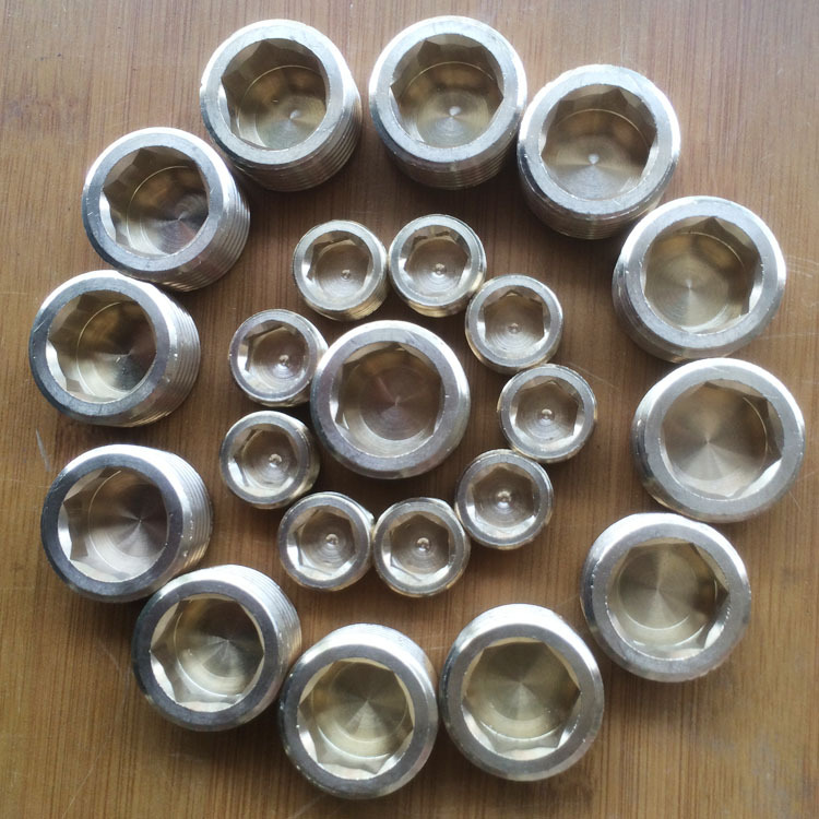 模具内六角英制铜堵头 喉闷头 铜堵头pt1/8 1/4 3/8 1/2 3/4 1寸