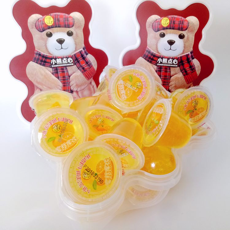 小熊果冻小京象休闲食品 零食果味型果冻果肉布丁520g/盒批发