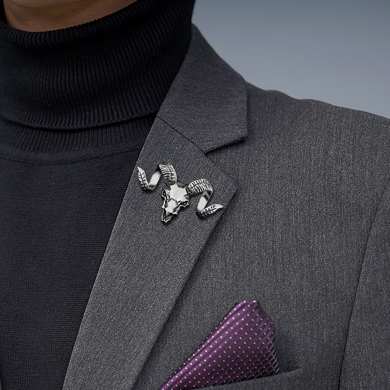 个性高档胸花男士山羊韩版西服胸针女羊富贵羊羊年绵羊小领针胸针