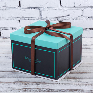 16寸方形生日蛋糕盒子 大尺寸西点盒烘焙包装盒 生产厂家定制logo