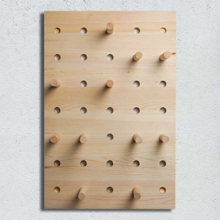 供应zakka实木收纳整理杂物置物架洞洞板松木五层多孔壁挂展示架