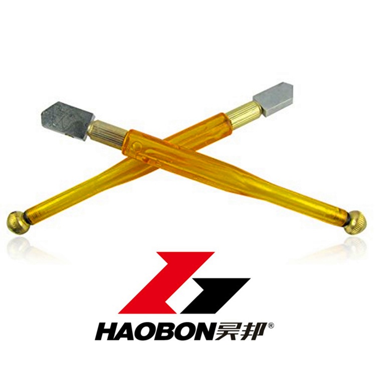 玻璃刀经济型塑料杆黄色滚轮玻璃刀瓷砖刀金刚石玻璃瓷砖切割工具