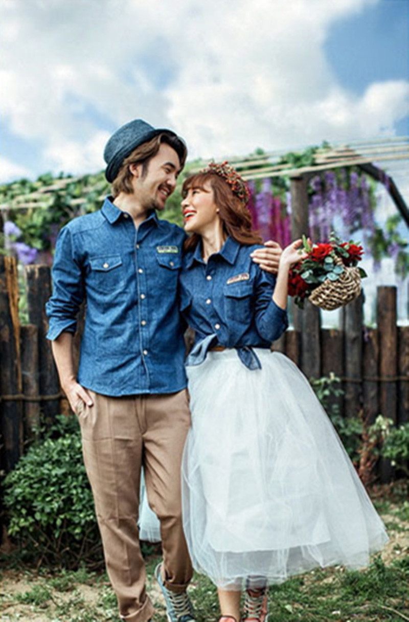 新款影楼主题服装街拍便装婚纱摄影服装情侣装写真服外景旅拍衣服