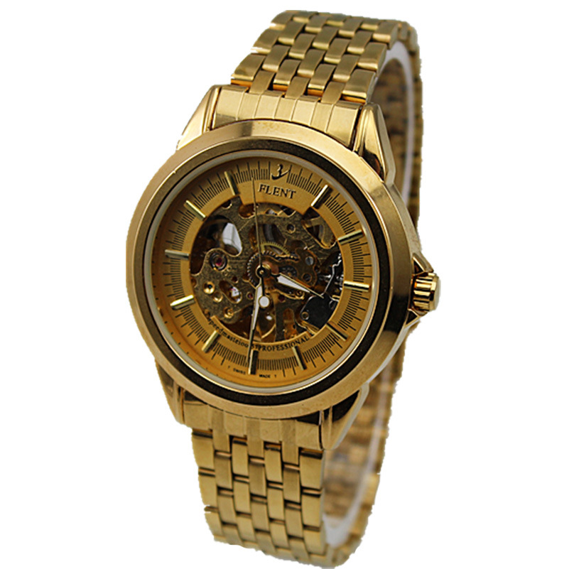 新款男士时尚不锈钢表带flent飞浪达8049全自动机械手表现货批发